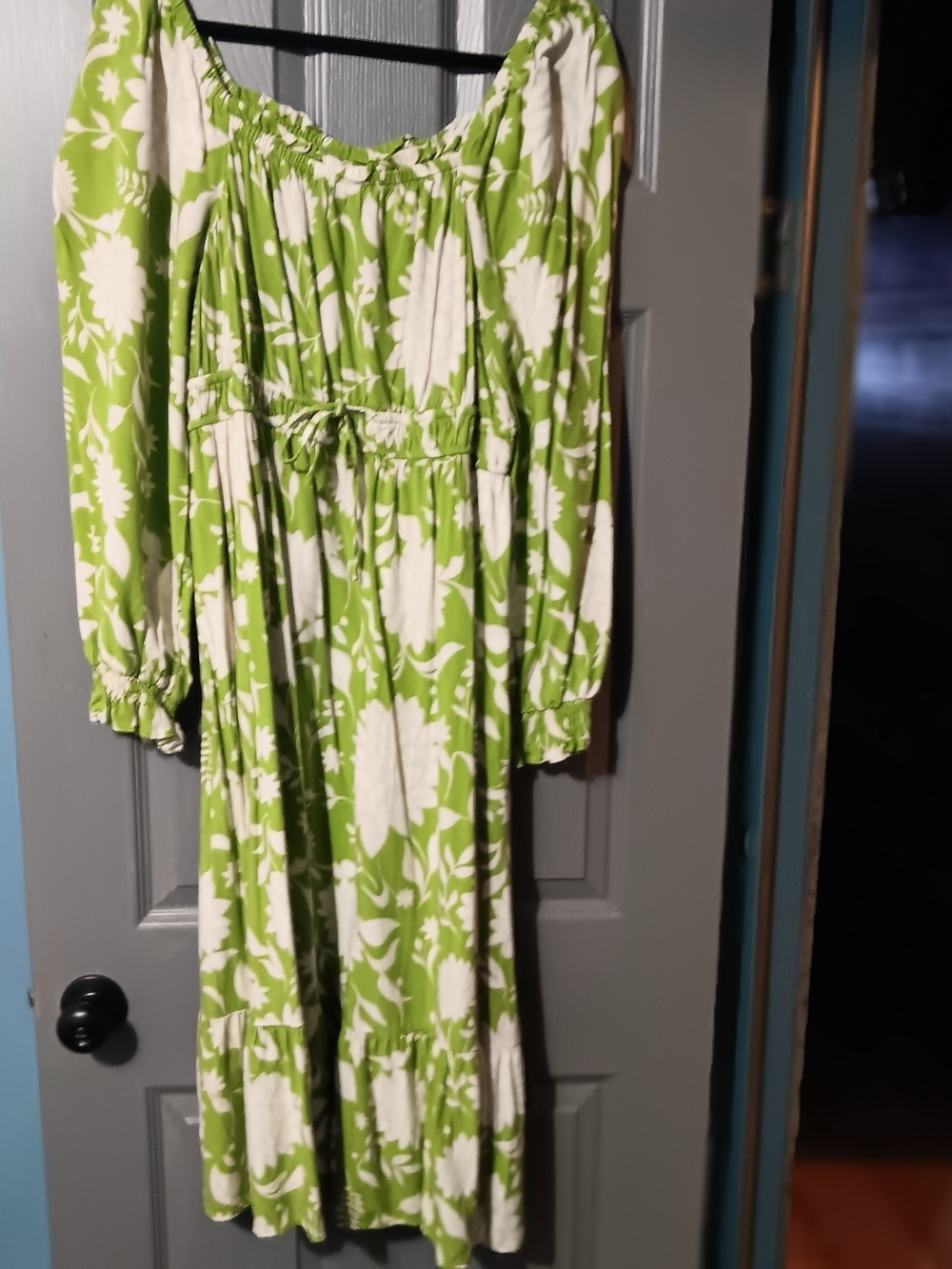 Ava & Viv Green and White Floral Dress